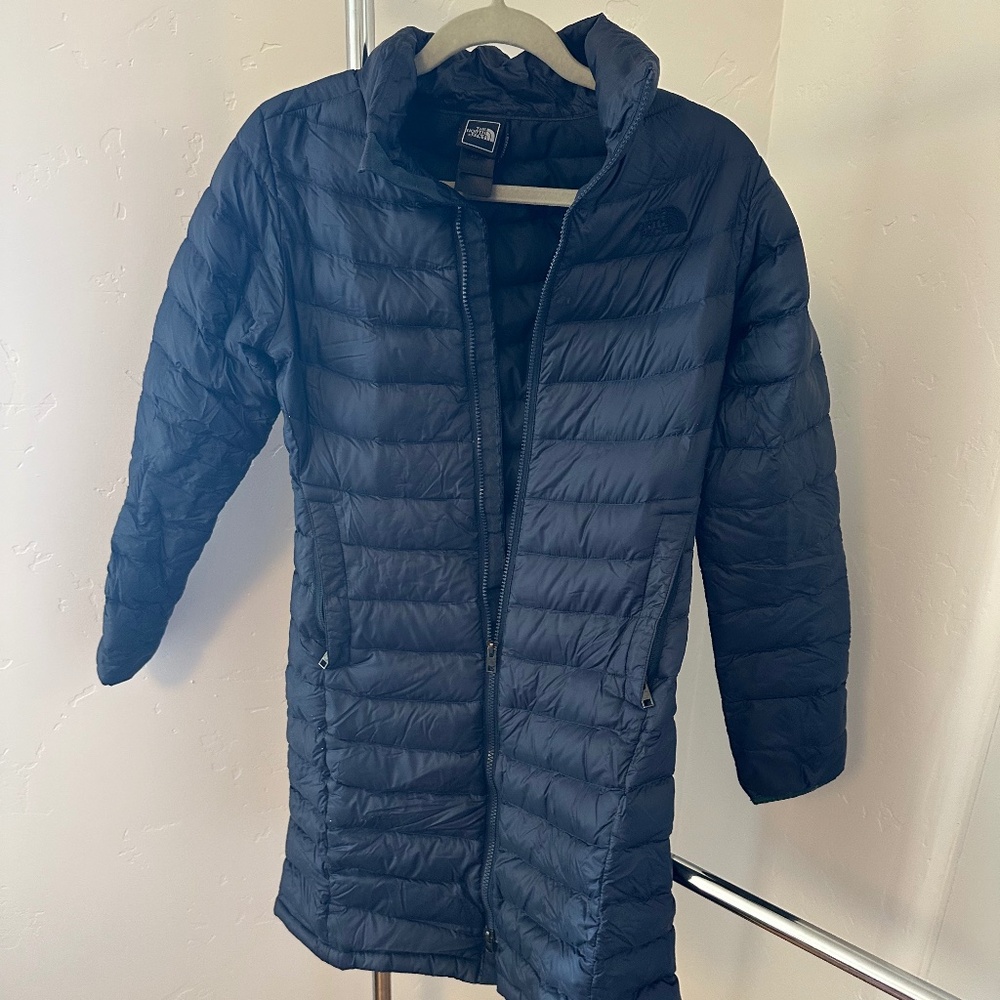 North Face XS knee length down jacket